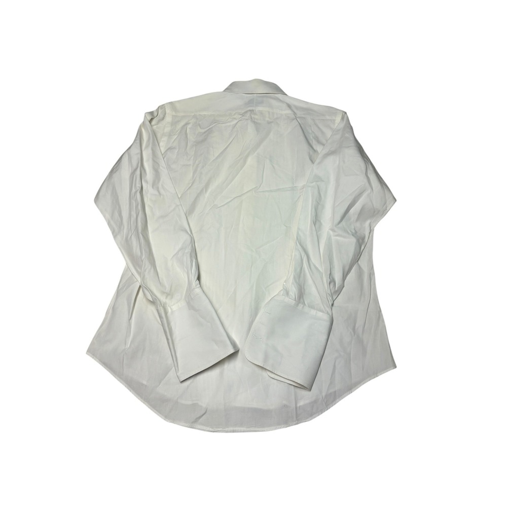 Vintage Saks Fifth Avenue White Pleated Tuxedo Shirt Men 15.5 Cotton French Cuff - Picture 6 of 9